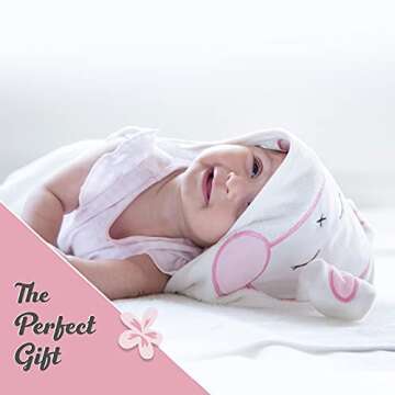FOREVERPURE Baby Towels with Hood Baby Towel Baby Bath Towels Hooded Baby Gift X-Large Viscose Made ...
