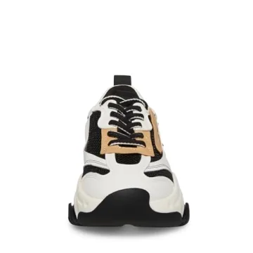 Steve Madden Women's Possession Sneaker Black Tan Size 8