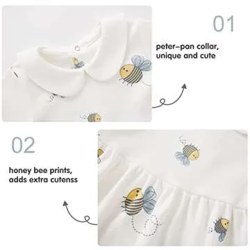Charming Honey Bee Baby Dress with Headband for Girls
