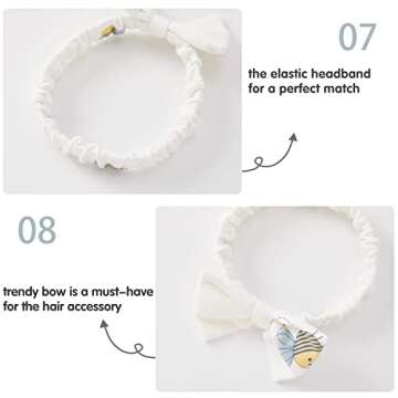 Charming Honey Bee Baby Dress with Headband for Girls