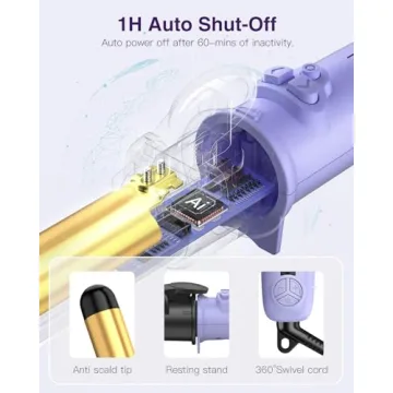 ZAVAREA Self-Rotating Curling Iron for Easy Beach Waves