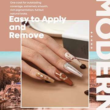 modelones Gel Polish Set - Brown Series Polish Grey Coffee Dark Brown Gel Nail Polish Soak Off Varnish Nail Art Manicure Salon Collection for Beginner DIY at Home 0.24 OZ 6Pcs