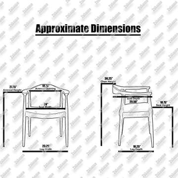 2xhome - Solid Wood Farmhouse Dining Chairs with PU Leather Cushion Seat - Kennedy Presidential Modern Accent Armchair for Kitchen Dining Room or Office, Black