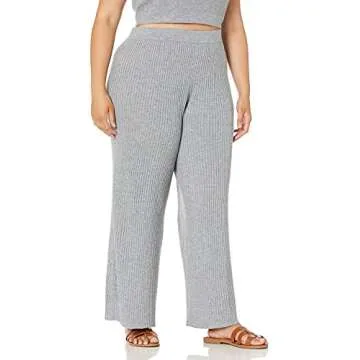 The Drop Women's Catalina Pull-On Rib Sweater Pant, Heaher Grey, M