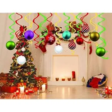 Festive Christmas Ceiling Swirl Decorations for Parties