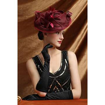 Comott Tea Party Fascinator Derby Hat Sinamay Church Hat for Women Cocktail Party Headband