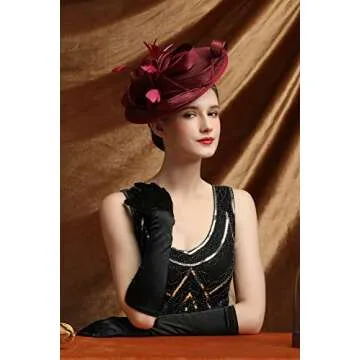 Comott Tea Party Fascinator Derby Hat Sinamay Church Hat for Women Cocktail Party Headband