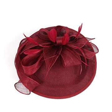 Comott Tea Party Fascinator Derby Hat Sinamay Church Hat for Women Cocktail Party Headband
