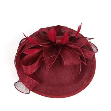 Comott Tea Party Fascinator Derby Hat Sinamay Church Hat for Women Cocktail Party Headband