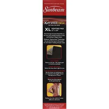 Sunbeam XL Heating Pad for Back, Neck, and Shoulder Pain Relief, Auto Shut Off, 6 Heat Settings, Extra Large 12 x 24, Green, Ideal for Muscle Aches and Arthritis Pain