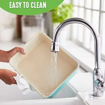 GreenLife Bakeware Healthy Ceramic Nonstick, 13" x 9" Rectangular Cake Baking Pan, PFAS-Free, Turquoise