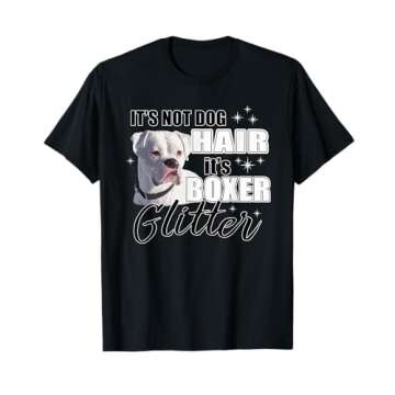 Not Dog Hair it's Glitter - White Boxer Dog T-Shirt