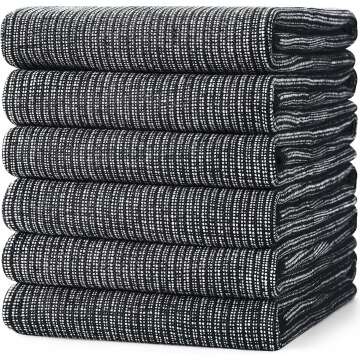 Homaxy Premium Kitchen Towels Set - 6 Pack, Highly Absorbent Cotton, Large Size
