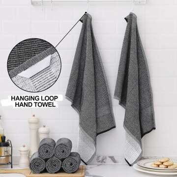 Homaxy Premium Cotton Kitchen Towels Set, 6 Pack