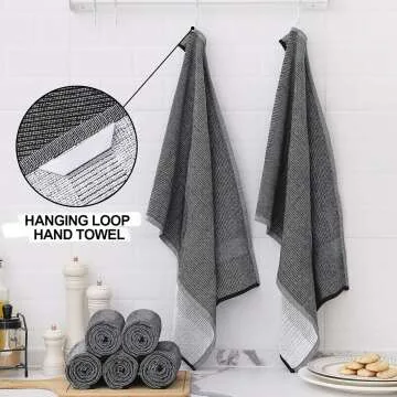 Homaxy Premium Cotton Kitchen Towels Set, 6 Pack