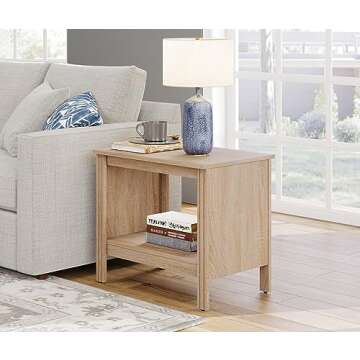 WAMPAT Nightstand Set of 2, Small Square End Tables for Living Room, 2-Tier Kids Bedside Table with ...