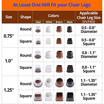 Extra Small Silicone Chair Leg Floor Protectors with Wrapped Felt, Clear Chair Leg Caps, Silicon Furniture Leg Feet Cup, Protect Hardwood Floor from Scratches Anti-Noise 16 Pcs (Round, Fit 0.8-1.1")