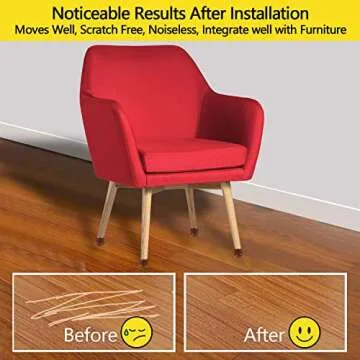 Extra Small Silicone Chair Leg Floor Protectors with Wrapped Felt, Clear Chair Leg Caps, Silicon Furniture Leg Feet Cup, Protect Hardwood Floor from Scratches Anti-Noise 16 Pcs (Round, Fit 0.8-1.1")