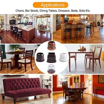 Extra Small Silicone Chair Leg Floor Protectors with Wrapped Felt, Clear Chair Leg Caps, Silicon Furniture Leg Feet Cup, Protect Hardwood Floor from Scratches Anti-Noise 16 Pcs (Round, Fit 0.8-1.1")
