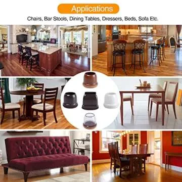 Extra Small Silicone Chair Leg Floor Protectors with Wrapped Felt, Clear Chair Leg Caps, Silicon Furniture Leg Feet Cup, Protect Hardwood Floor from Scratches Anti-Noise 16 Pcs (Round, Fit 0.8-1.1")