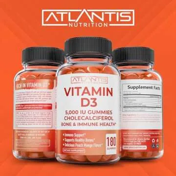 Delicious Peach Mango Vitamin D3 Gummies for Adults - 5000 IU