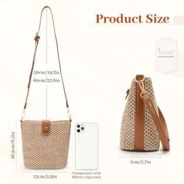 Fashionable JASGOOD Straw Beach Tote Bag for Summer Style