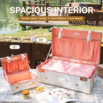 urecity Vintage Luggage Set, Stylish Travel Trunks
