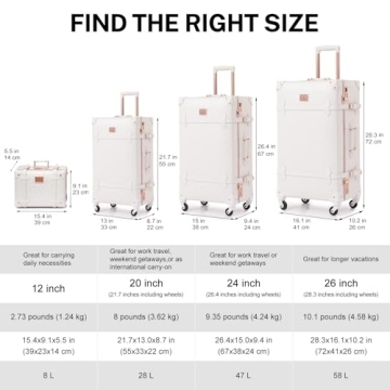 urecity Vintage Luggage Set, Stylish Travel Trunks