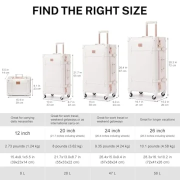 urecity Vintage Luggage Set, Stylish Travel Trunks