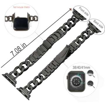 Kolgios 38/40/41mm 42/44/45/46mm Cool Women Chain Smartwatch Bands Compatible for Apple Watch Bands Series 10/9/8/7/6/SE/5/4 Stylish Replacement Watch Strap for Iwatch 10/9/8 Bracelet Gift To Her