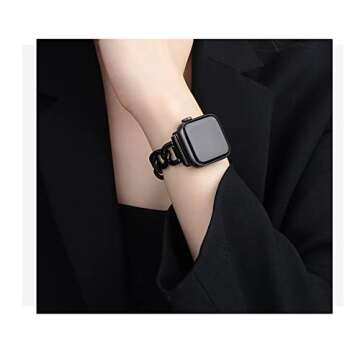 Kolgios 38/40/41mm 42/44/45/46mm Cool Women Chain Smartwatch Bands Compatible for Apple Watch Bands Series 10/9/8/7/6/SE/5/4 Stylish Replacement Watch Strap for Iwatch 10/9/8 Bracelet Gift To Her