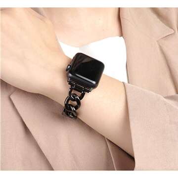 Kolgios 38/40/41mm 42/44/45/46mm Cool Women Chain Smartwatch Bands Compatible for Apple Watch Bands Series 10/9/8/7/6/SE/5/4 Stylish Replacement Watch Strap for Iwatch 10/9/8 Bracelet Gift To Her