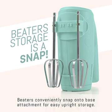 Elite Gourmet EHM003M Maxi-Matic Ultra Power Electric 5-Speed Kitchen Hand Mixer with 2 Extra Wide S...