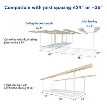 FLEXIMOUNTS 3x8 Overhead Garage Storage Rack Heavy Duty