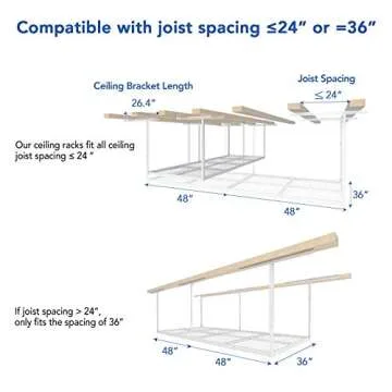 FLEXIMOUNTS 3x8 Overhead Garage Storage Rack Heavy Duty