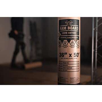 Ram Board Home Edition, Heavy Duty 36 inch x 50 feet Painting, Remodeling, Construction,Temporary Floor Protection (150 Sq. Ft.)