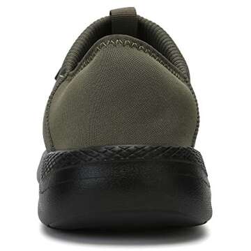 KUBUA Slippers for Men and Womens Indoor House Shoes Plush Slip on Outdoor Garden Loafers Army Green 8 Women / 6.5 Men