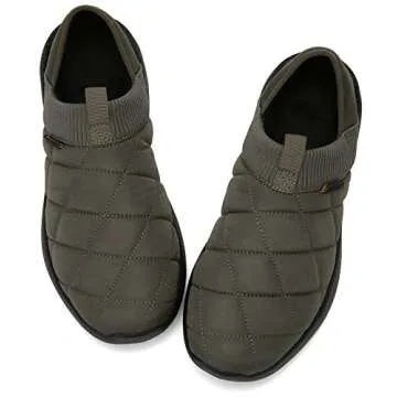 KUBUA Slippers for Men and Womens Indoor House Shoes Plush Slip on Outdoor Garden Loafers Army Green 8 Women / 6.5 Men