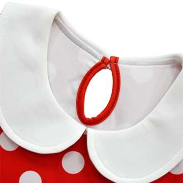Dressy Daisy Toddler Girls Polka Dots Fancy Dress Halloween Costume Birthday Party Outfit with Mouse Ears Hair Hoop Size 2T to 3T, Style B - Red