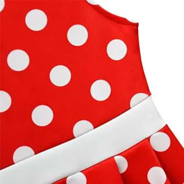 Dressy Daisy Toddler Girls Polka Dots Fancy Dress Halloween Costume Birthday Party Outfit with Mouse Ears Hair Hoop Size 2T to 3T, Style B - Red