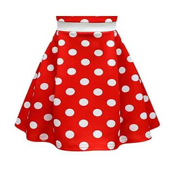 Dressy Daisy Toddler Girls Polka Dots Fancy Dress Halloween Costume Birthday Party Outfit with Mouse Ears Hair Hoop Size 2T to 3T, Style B - Red