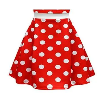 Dressy Daisy Toddler Girls Polka Dots Fancy Dress Halloween Costume Birthday Party Outfit with Mouse Ears Hair Hoop Size 2T to 3T, Style B - Red