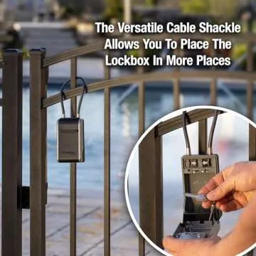 Master Lock Large Key Lock Box with Code, Key Safe for Property Managers Serving Tenants and Guests, Combination Dial Lock Box with Removable Cable for Indoor or Outdoor Use, 5482EC