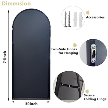 Easly Arched Full Length Mirror 71"x30" for Home Decor