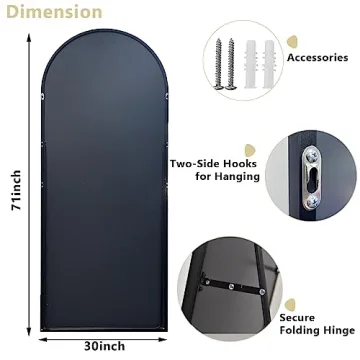 Easly Arched Full Length Mirror 71"x30" for Home Decor