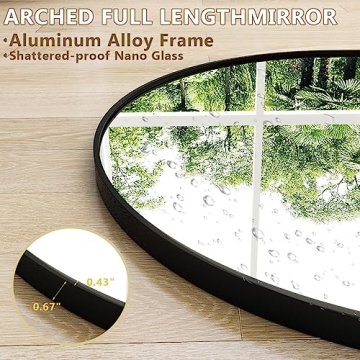 Easly Arched Full Length Mirror 71"x30" for Home Decor