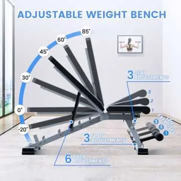 SPORTSOUL Heavy Duty Adjustable Weight Bench for Home Gym