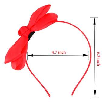 HoveBeaty Bow Hairband Soft Elastic Lace Bowknot Headband for Women and Girls, Perfect Hair Accessories for Party and Cosplay (Red)