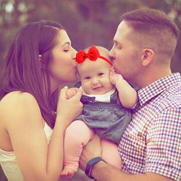 HoveBeaty Bow Hairband Soft Elastic Lace Bowknot Headband for Women and Girls, Perfect Hair Accessories for Party and Cosplay (Red)