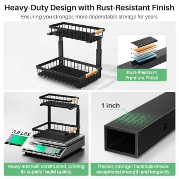 2 Tier Pull Out Kitchen Organizer for Under Sink Storage